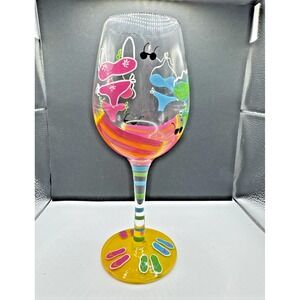 Lolita "Bikini" 15 oz WINE Glass Hand Painted * Retired* 2006-2011 New In Box
